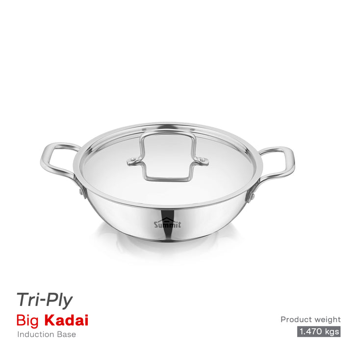 Summit Kadai Triply Big Induction With Steel Lid