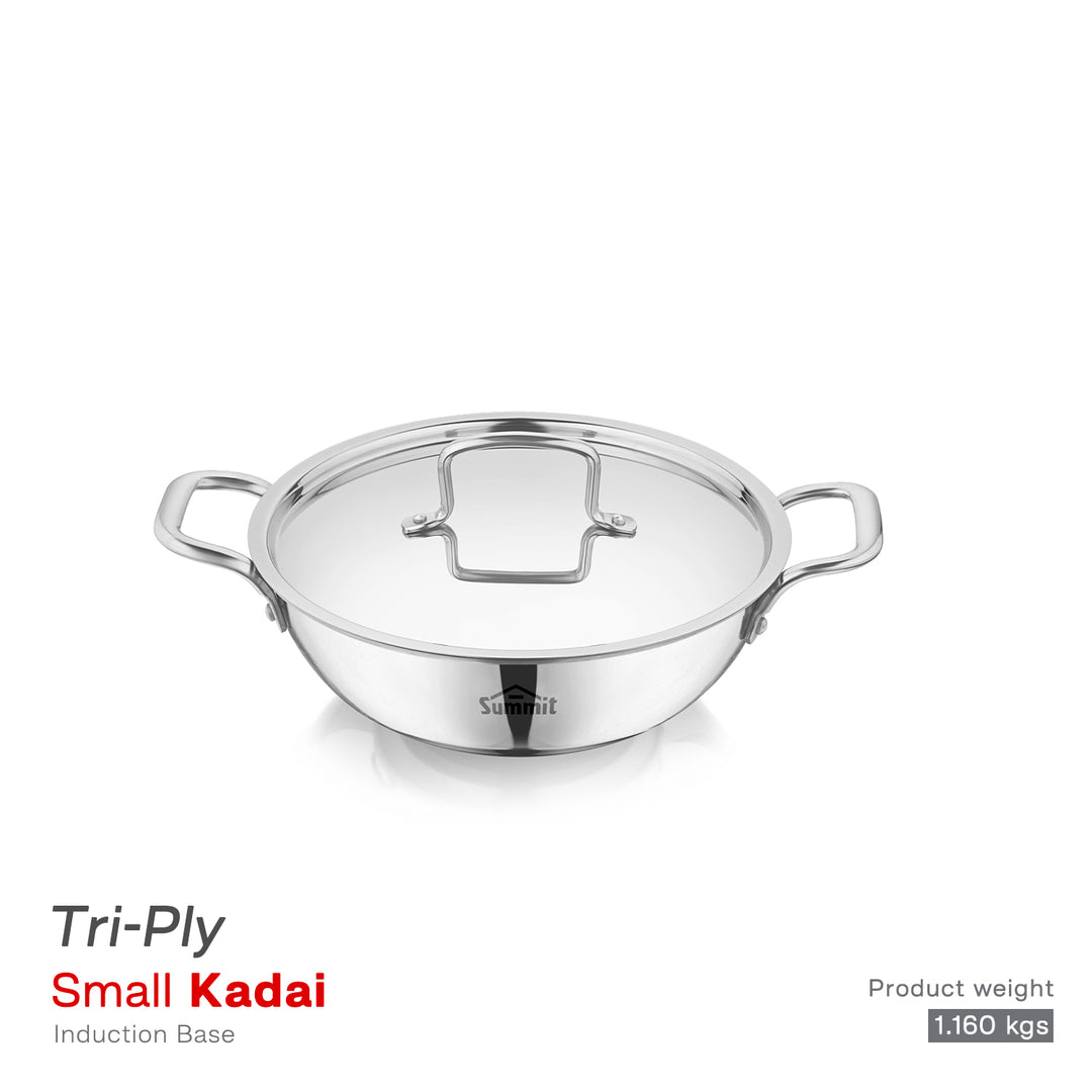 Summit Kadai Triply Small Induction With Steel Lid