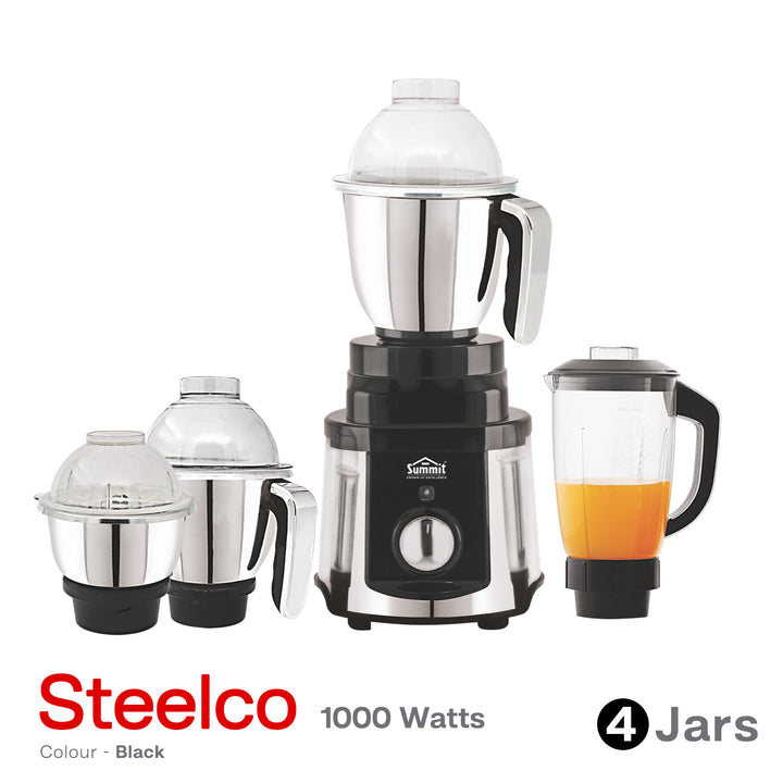 Summit Mixer Grinder Steelco 1000W 4 Jars & Kadai Big Triply With Steel Lid