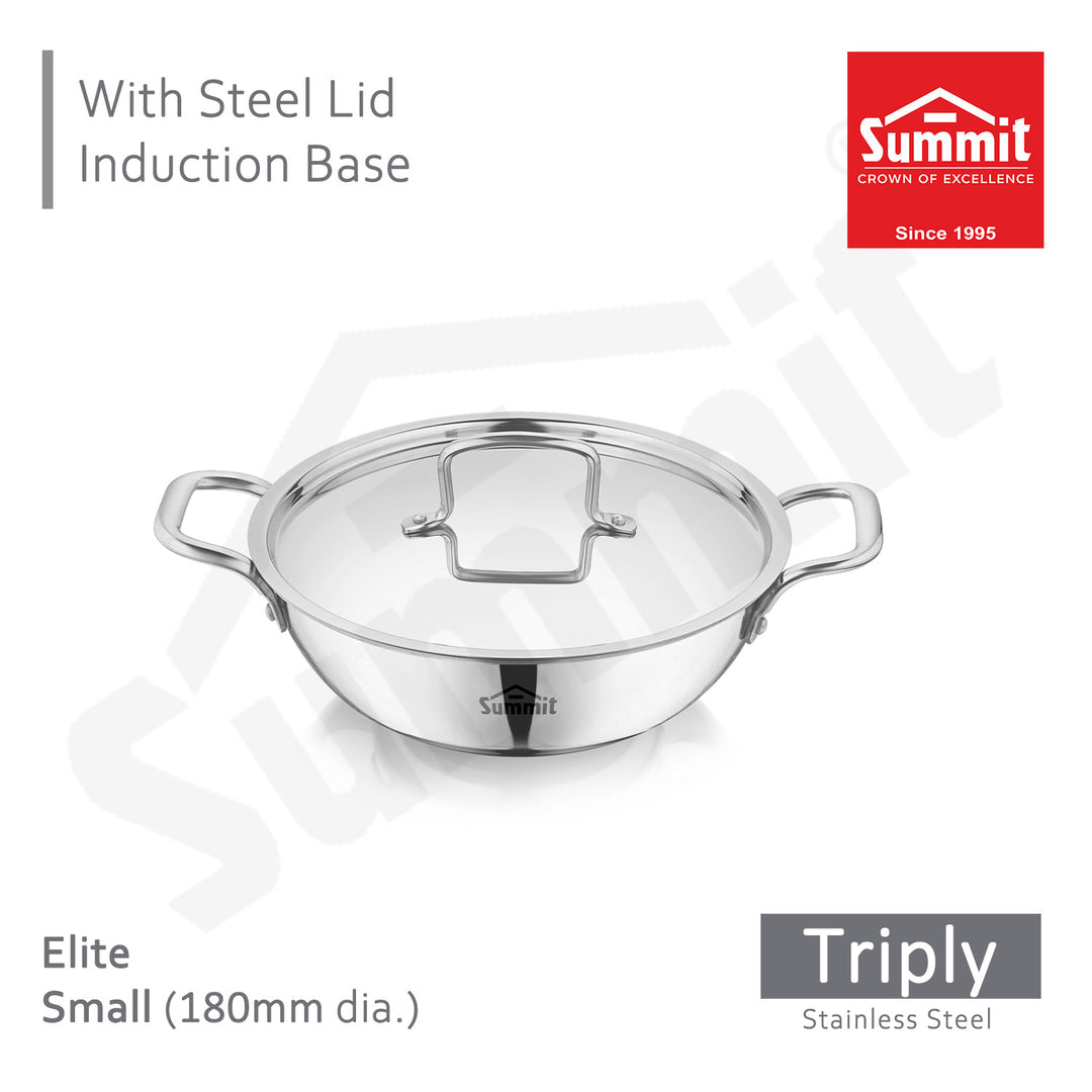 Summit Kadai Triply Small Induction With Steel Lid